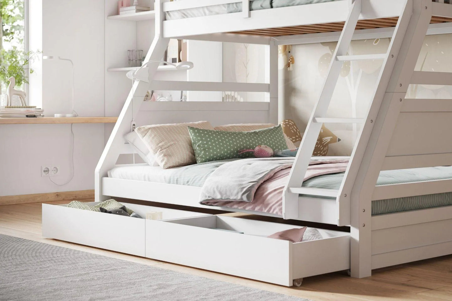 Hugo Triple Bunk Bed with Drawers